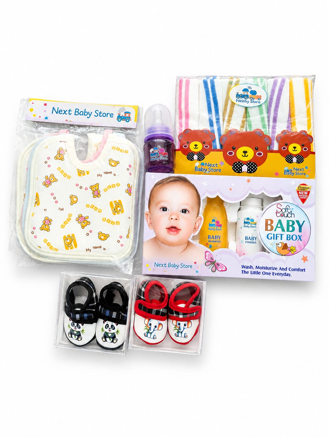 Ultimate Newborn Baby Gift Set | Booties, Bibs, Feeder & Care Box