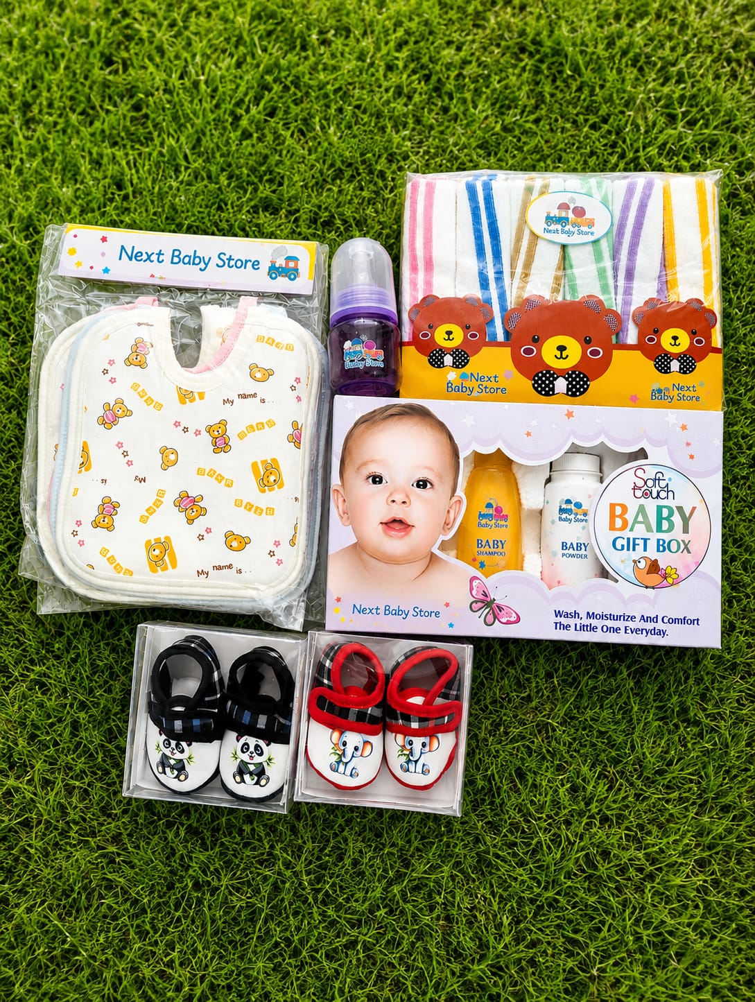 Ultimate Newborn Baby Gift Set | Booties, Bibs, Feeder & Care Box
