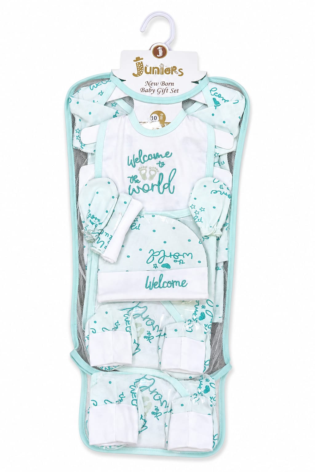 Premium Newborn Baby 10-Piece Infant Gift Set | Matching Bodysuit, Beanie, Bib, Mittens & Booties Bundle