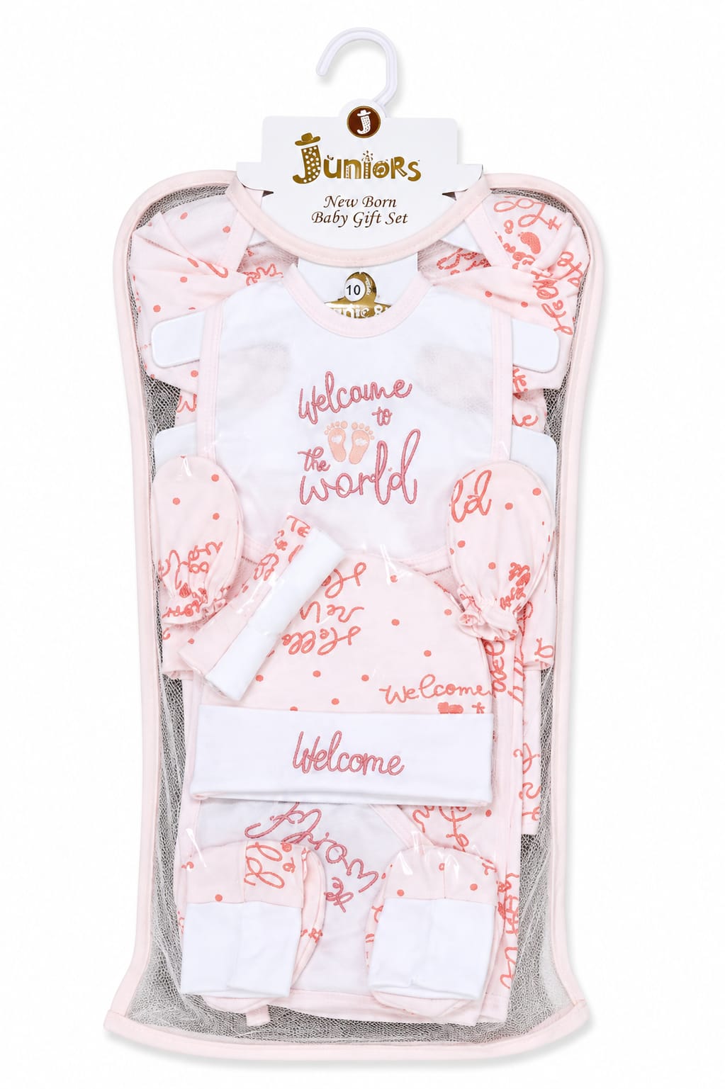 Premium Newborn Baby 10-Piece Infant Gift Set | Matching Bodysuit, Beanie, Bib, Mittens & Booties Bundle
