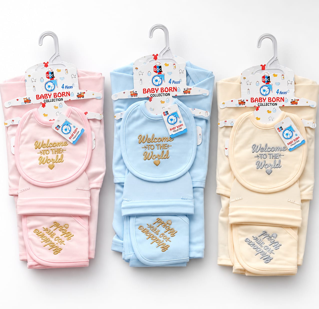 Infant Baby Premium 5-Piece Layette Gift Set – "Welcome to the World" Collection