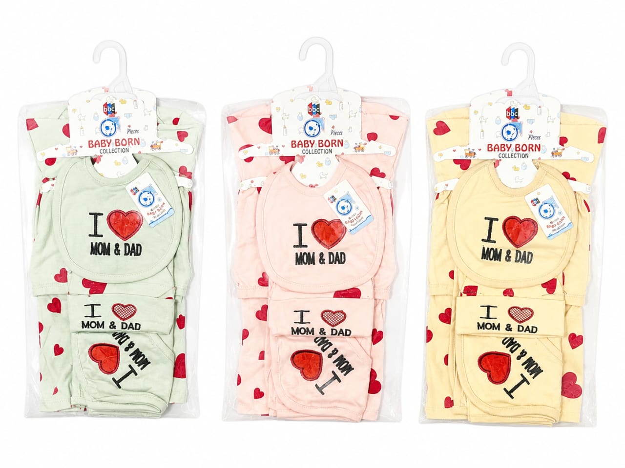 Infant Premium 5-Piece Layette Gift Set – "I Love Mom & Dad" Collection