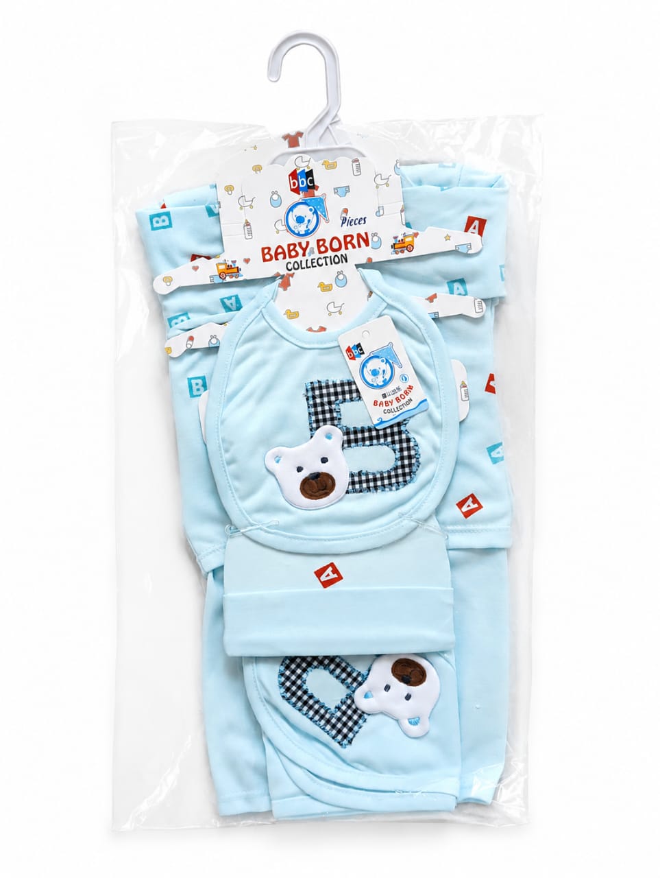 Infant Premium 5-Piece Layette Gift Set – "Teddy Gingham" Collection