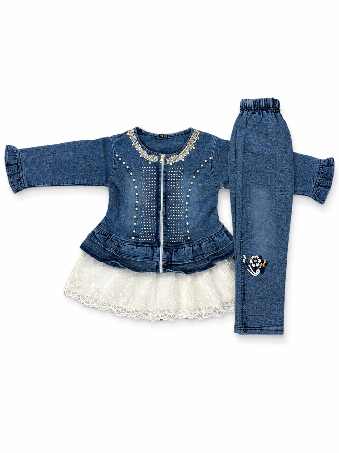 Little Princess Denim & Lace 3-Piece Set 👑